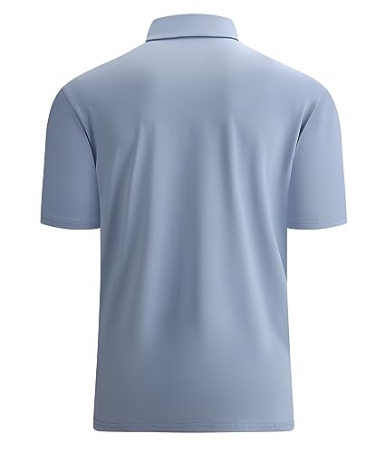 Alex Vando Mens Golf Shirt Moisture Wicking Quick-Dry Solid Short Sleeve Polo Shirts for Men