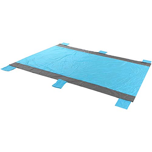 DECDEAL Cobertor de praia à prova de água com estacas de canto e manta de piquenique à prova de arei