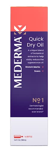 Mederma Quick Dry Oil - For Scars, Stretch Marks, Uneven Skin Tone and Dry Skin - Fragrance andParaben-Free - 3.4oz (100ml)