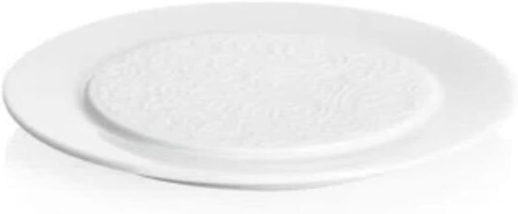 Degrenne Bread Plate Set of 4 - White Porcelain Plates for Bread & Dessert, Modern Dinnerware, Dishwasher & Microwave Safe, Made in France - L Couture Collection - 14cm