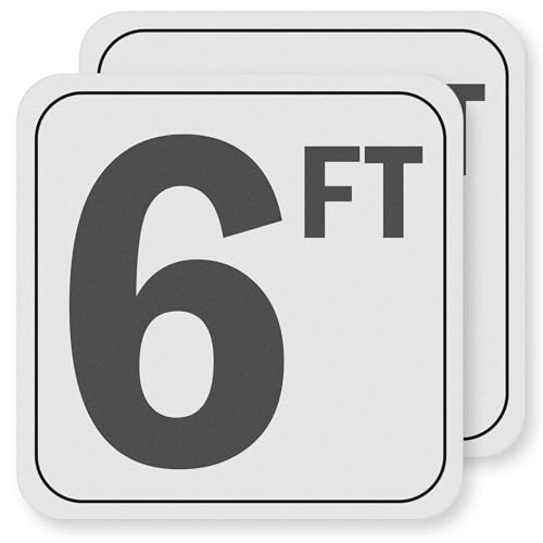 6FT Pool Depth Stickers (2 Pack) Anti-Slip Vinyl Markers - 6x6 Inches Waterproof Safety Number Signage for Swimming Pool Decks