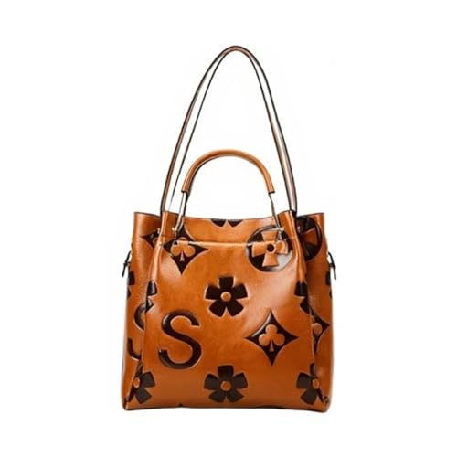 Floral Embossed Handbag,Women's Floral Embossed Tote Bag,Bucket Purse Top Handle Crossbody Clutch,Designer Handbag for Women