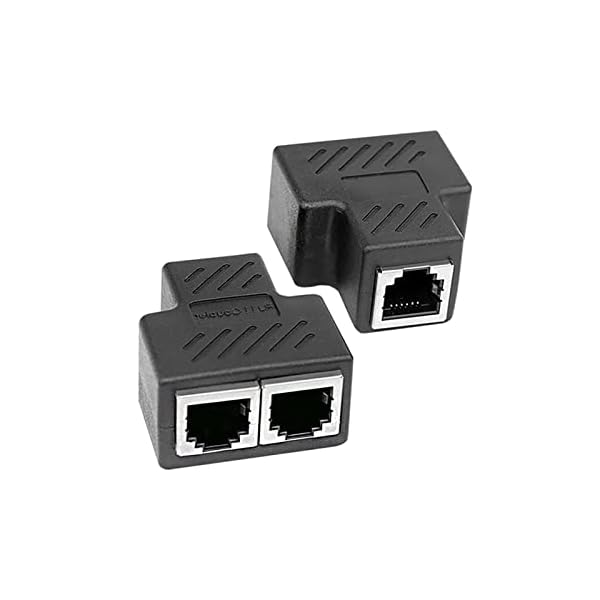 Lan Splitter 1 auf 2 Ethernet Splitter Lan Kabel Splitter für RJ45 Cat5 / Cat5e / Cat6 / Cat7 Kabel. (2 Packung)