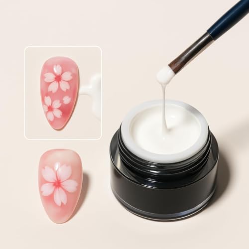 Image of Bolt Bee Professional Painting Gel for Nail Art Gel for Drawing Lines, Monochrome & Colored Designs - Smooth, Highly Pigmented Nail Art (White, 8g)