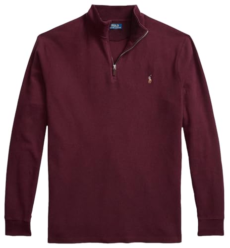 POLO RALPH LAUREN Maglione da uomo Big & Tall Estate-Rib con zip a un quarto, Vino Classico, XX
