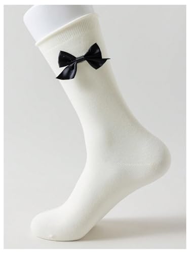 Verdusa Women's 2 Pairs Bow Ankle Socks Casual Crew Socks4