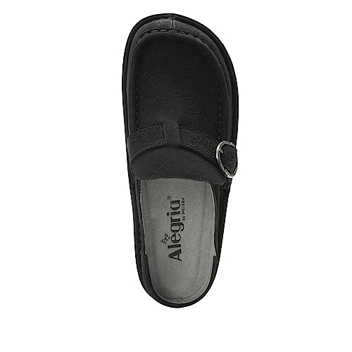 Image of Alegria Women's Brigid Leather Moc Toe Open Back Clog with Heel Cup | Casual Shoes