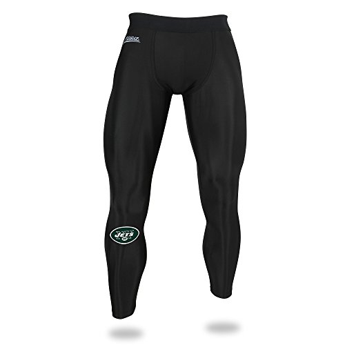 Zubaz NFL New York Jets Men's Active Compression Legging - Black Size Large