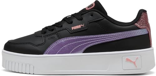 PUMA - Juniors Carina Street Blurry Dreams Shoes, Color Black/Lavender Alert/Pink Fruit, Size: 5 M US Big Kid