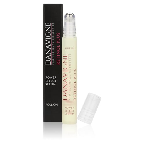 DANAVIGNE Retinol Serum Gesicht und Augen Roll On – hochdosiertes Retinol Augengel - Vitamin A plus Peptide, Ceramiden und Hyaluron gegen Falten, Anti Aging Serum für Männer und Frauen