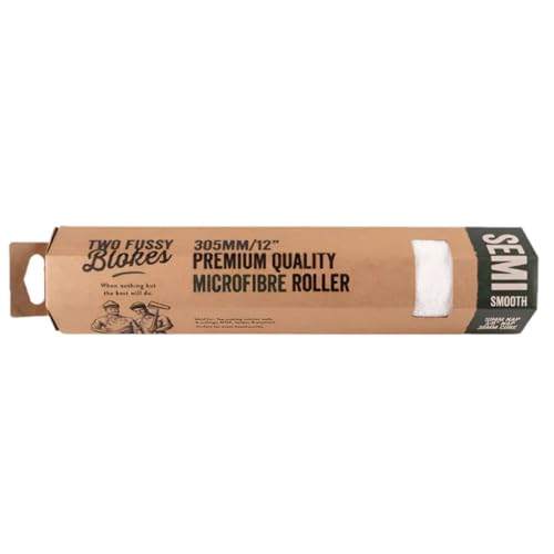 Two Fussy Blokes 305mm (12Inch) Semi-Smooth Microfibre Paint Roller Refill Sleeves Ideal for Emulsion Primer & Ceiling Paint on Plaster Drywall & Rendered Walls [Single]