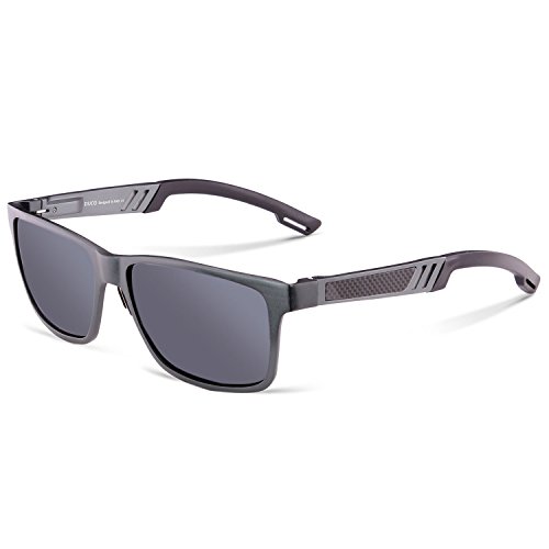 Duco Men's Polarized Sunglasses Driver Glasses Night Driving Glasses 100% UV Protection 2217 (Gunmetal Frame Gray Lens)