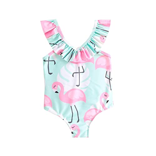 Image of Baby Bucket Girls Ruffled Neck One Piece Swimsuit