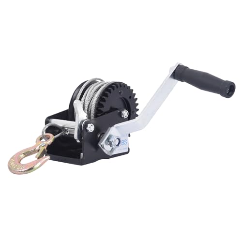 LFGUD 800 lbs Hand Winch with Steel Cable for Boat & Trailer