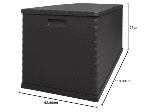 Ondis24 XL Kissenbox Enzo in Rattan Optik Auflagenbox abschließbar Gartenbox beugt Schimmel vor Regensicher mit Rollen - 8