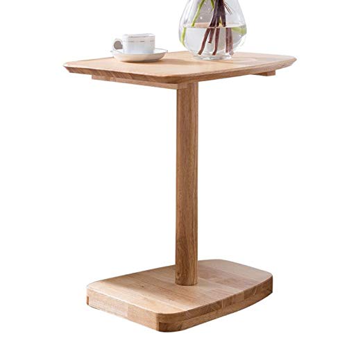 Mesa Auxiliar Mesa Auxiliar Del Sofá De Estilo Japonés En La Sala De Estar, Mesa Lateral Con Base, Mesa Lateral De Roble Macizo, Soporte Portátil / Teléfono, 3 Colores Montaje Sencillo(Wood color)
