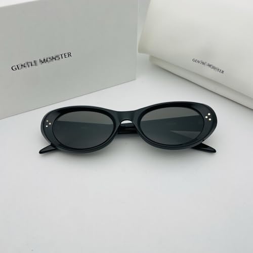GENTLE Soft Oval Shape Sunglasses Black Acetate Frame Monste Black Cycling Lenses For Cocoa Small Face Women Men2
