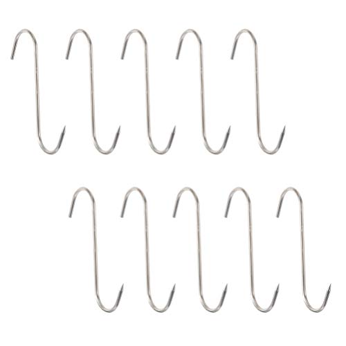 Cabilock 10pezzi Ganci in Acciaio Per Carne Ganci s Per Pancetta e Affumicatore Kit Per Lavorazione Della Carne