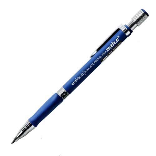 Lápices 2B Azul Negro Portaminas Bolígrafo Mecánico Lápiz de Dibujo Técnico Lápiz de Mina 2.0mm 2B Dibujo Boceto Examen Material de Repuesto (Plateado) (A)