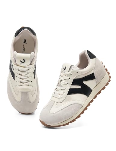 somiliss Zapatillas de mujer cómodas para la salud con puntera ancha, suela antideslizante y malla extraíble, plantilla con refuerzo de la suela para los pies, Negro Blanco, 38 EU Ancho