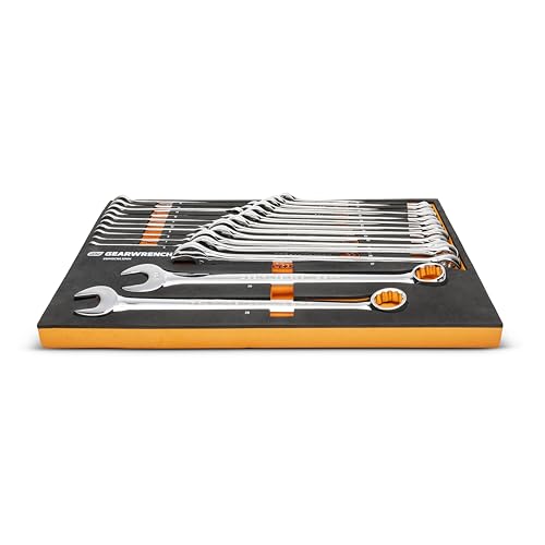 Image of GEARWRENCH 24 Piece 12 Point Long Pattern Combination Metric Wrench Set in Foam Storage Tray - GWMSCWL12MM
