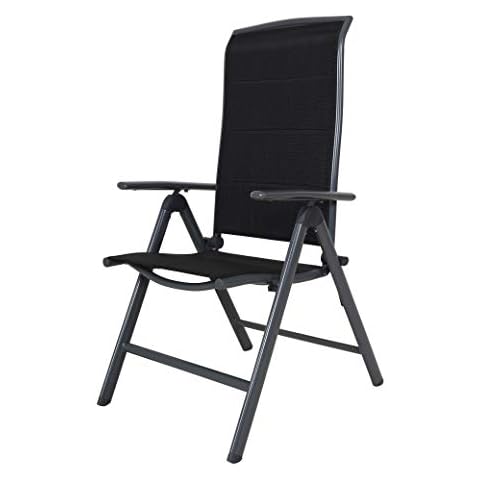 Chicreat High-Back Folding Chair, Dark Grey/Black Cover
