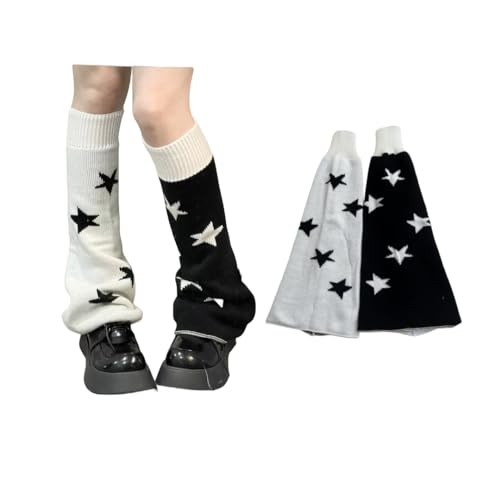 Leg Socks with double-sided star leg warmer JK Y2K pile socks
