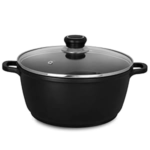 Krüger Aluguss Topf Delta Ø 24 cm (3, 5 L)|Fleischtopf mit Glasdeckel