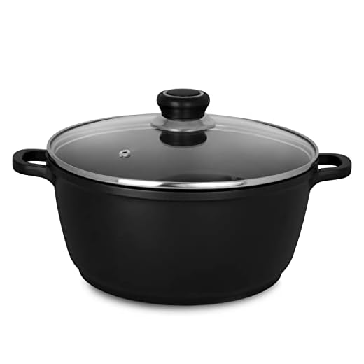 Krüger Aluguss-Topf Delta mit Glasdeckel - 24 cm - Kochtopf für gesunde & fettarme Speisen - geeignet für alle Herdarten auch für Induktion
