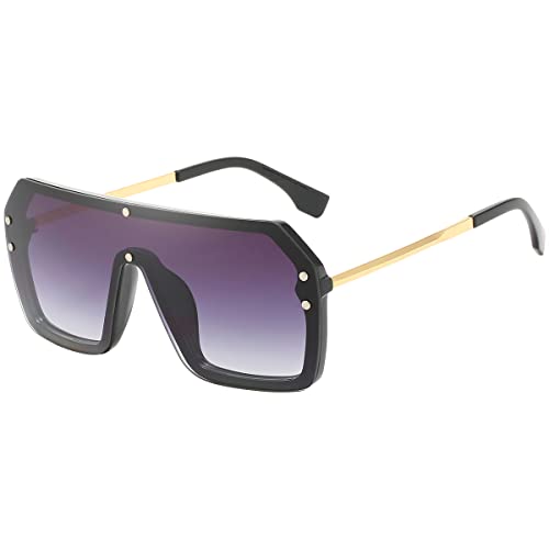 BOJOD Oversized Sunglasses for Women Trendy One Piece Flat Top