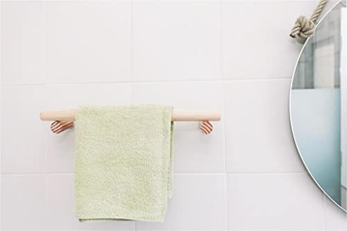 Toallero Baño de Barra de Madera de Pino, Toallero Madera para Baño para Pared. Disponible en Varios tamaños (35) Cover