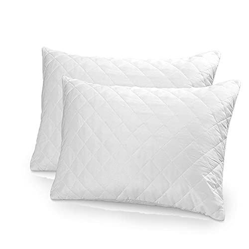 Linen Empire Pillows 2 pack hotel Quality for back, Stomach and side sleepers anti-allergy pillow with Quilted design and soft hollow-fiber hotel pillows