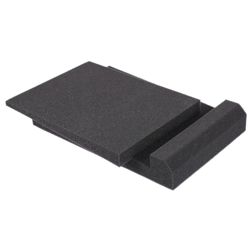 TOYANDONA Paneles de Aislamiento Acústico para Altavoces Negros Almohadillas Antirruido con Función Antivibración y Ángulos Ajustables para Estudio y Monitorización Sonora