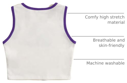 Image of SHENHE Girl's Letter Print Cropped Tank Top Sleeveless Contrast Binding Crop Tops