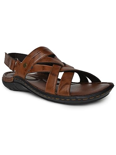 Image of Buckaroo JERKO crumbald Leather Brown Casual Closed Sandal For Mens
