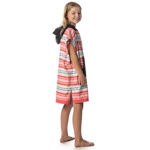 Image of Flow Changing Poncho for Kids - Microfiber Hooded Swim Towel Poncho for Boys & Girls, Perfect for Beach, Pool, or Swim - Quick Dry, Absorbent, Light Weight, and Easy to Pack (Laguna Pink, Medium)