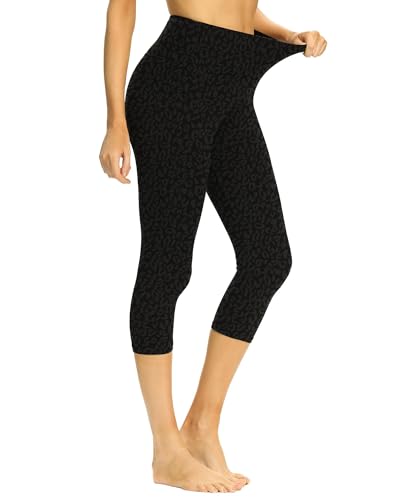 Image of GAYHAY High Waisted Capri Leggings for Women - Soft Slim Yoga Pants for Running Cycling Workout