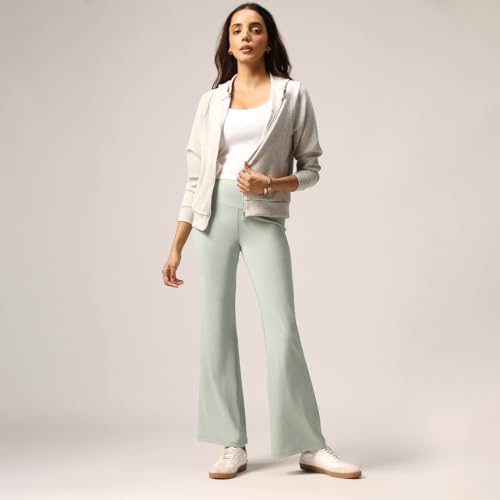 Image of BlissClub Ultimate Flare Pants Lite Regular for Women Upto 5'4 ft | High Waist Trousers and Formal Pants for Office wear | Comfortable fit
