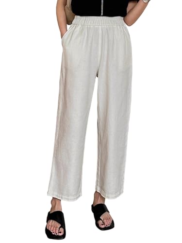 Image of Sugathari Girl's & Women's Denim Cotton Elastic Waist Cropped Straight Ankle Length Wide Leg Casual Baggy Jeans for Women, Trousers Pant for Women (Jeans 239)