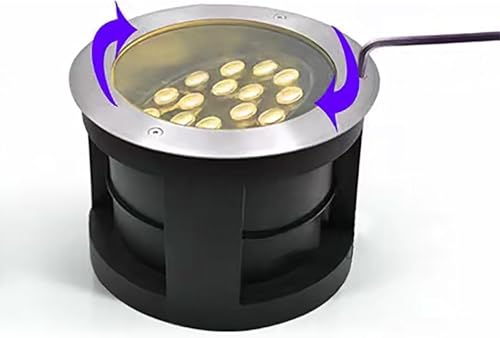 DARZYS Buried Light, Ground Lights Outdoor, Adjustable Angle Garden Courtyard Decorative Floor Lamp, Waterproof Round Recessed Polarized Spotlight(Green,18W)