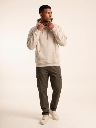 Image of JMIERR Mens Fleece Lined Oversized Hoodie Pullover Sweatshirts | Fall Winter Cozy fleece-lined pullover, adjustable drawstring hood, kangaroo pocket, regular fit, machine wash