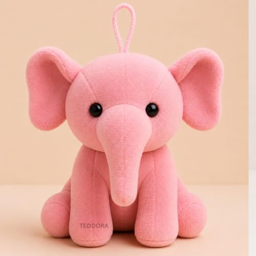 Image of Baby Ele Soft Toy for Girls Boys Kids, Pink, Dog Animal Plush Stuffed Teddy Gift Birthday, 18 cm