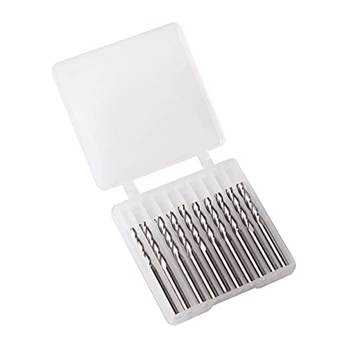 Bestgle 10pcs 1/8" Shank Tungsten Carbide Flat End Mill Cutter Spiral Upcut CNC Router Bit for MDF Acrylic Wood PVC, 3 Flutes, Flat End, 22mm Cutting Length, (3.175 x 22mm)