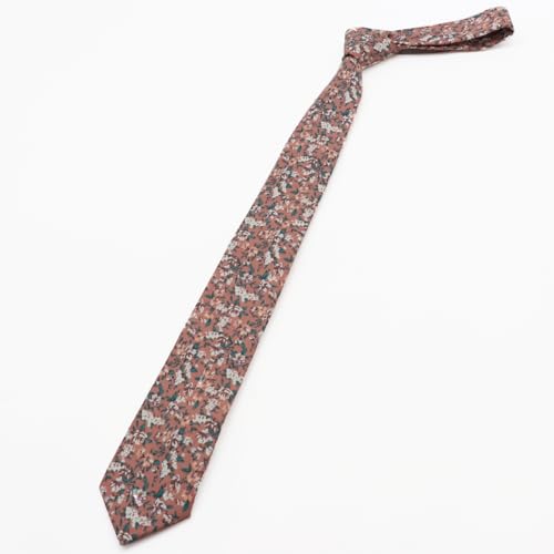 Image of Cotton Floral Ties for Men 2.76 inch Men's Skinny Tie Linen Flower Printed Neck Tie for Wedding Dating Party