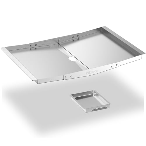 Pikorce Fettwanne für Gasgrill, verstellbares Edelstahl-Fettschalen-Set, Outdoor-Grill-Ersatzteile 61 - 76,2 cm für Nexgrill, Dyna Glo, BHG, Kenmore, Uniflame, Hinterhof, Expert und mehr