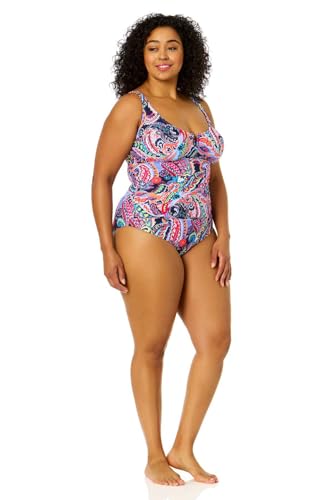 Women's Plus Size Paisley Parade V-Wire One Piece Swimsuit3
