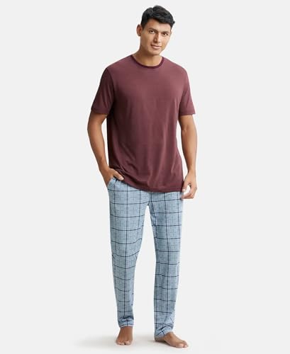 Image of Jockey IM03 Men Tencel Micro Modal Cotton Elastane Stretch Regular Fit Pyjama with Side Pockets (Colors & Prints May Vary)