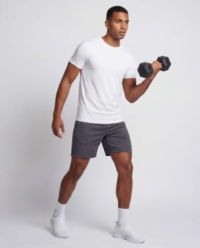 Image of 5 Pack Men's Dry Fit Workout T Shirts Crew Neck Athletic Gym Running Tees | Short Sleeve, Moisture Wicking, Cooling, Stretch, Undershirts, Work, Summer, Hiking, Tennis, Basketball, Sports, Exercise