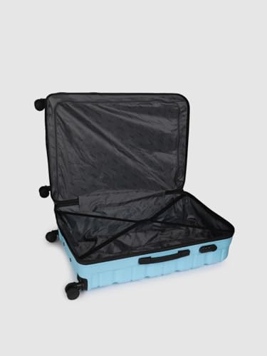Image of Teakwood 76 CM Unisex Trolley Bag for Travel, Hard Cabin Trolley Large Travel Suitcase Bag, Lock System 360 Degree 8 Rotating Wheels (76 CM, Sky Blue)