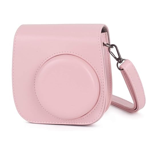 TEKTONIC Blush Pink Instant Camera Case for Fujifilm Instax Mini 11 | PU Leather Bag with Pocket & Adjustable Shoulder Strap | Shockproof Protective Cover-picture-11